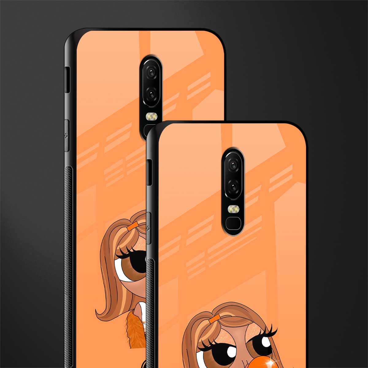 orange tote powerpuff girl glass case for oneplus 6 image-2
