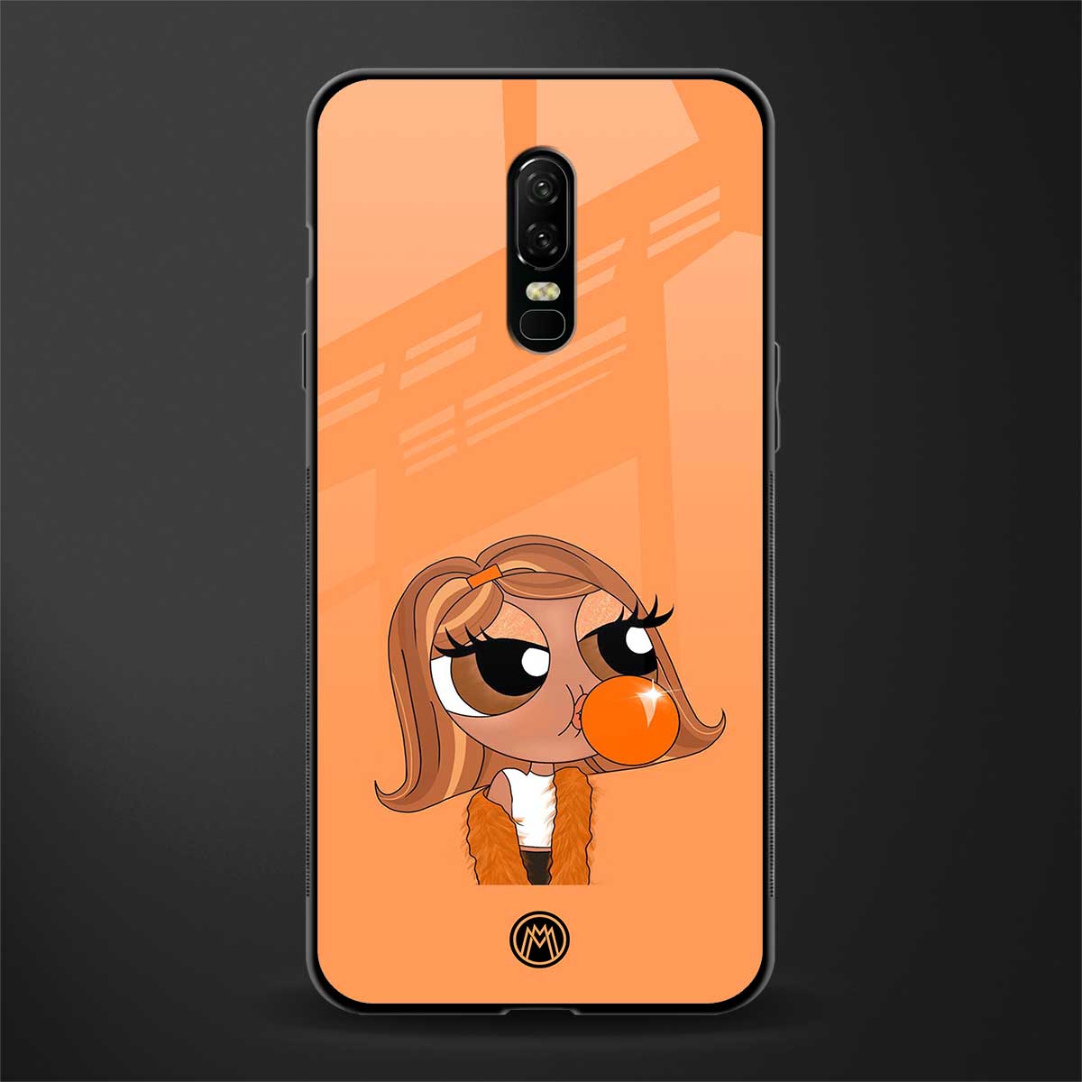 orange tote powerpuff girl glass case for oneplus 6 image