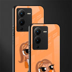 orange tote powerpuff girl back phone cover | glass case for vivo v25 pro 5g