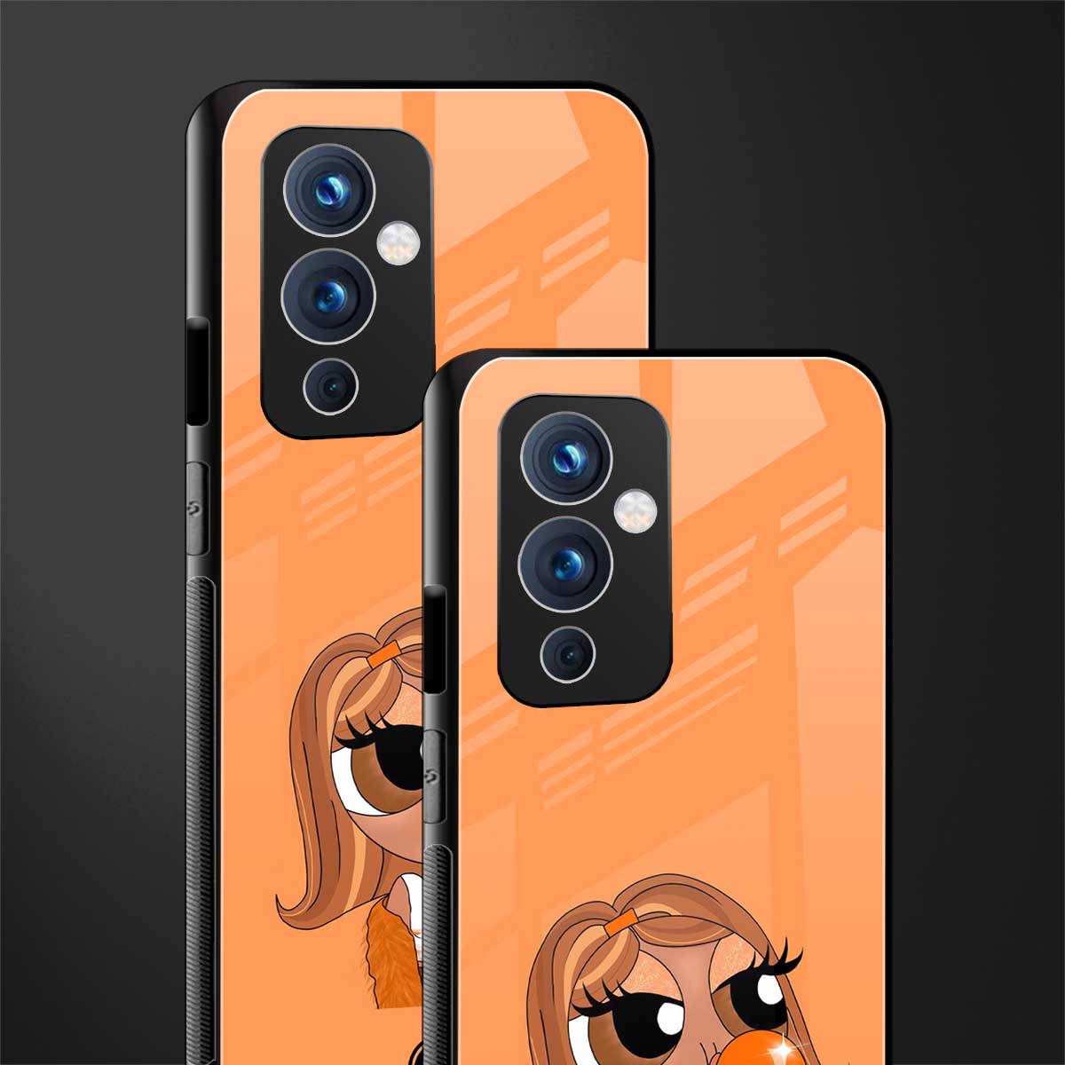 orange tote powerpuff girl back phone cover | glass case for oneplus 9