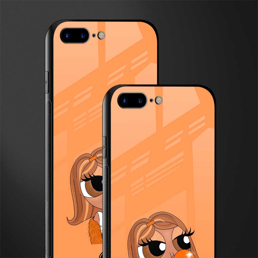 orange tote powerpuff girl glass case for iphone 8 plus image-2