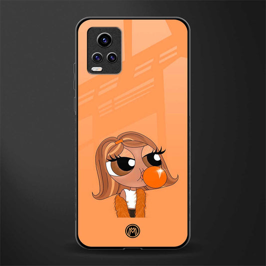 orange tote powerpuff girl back phone cover | glass case for vivo v21e 4g