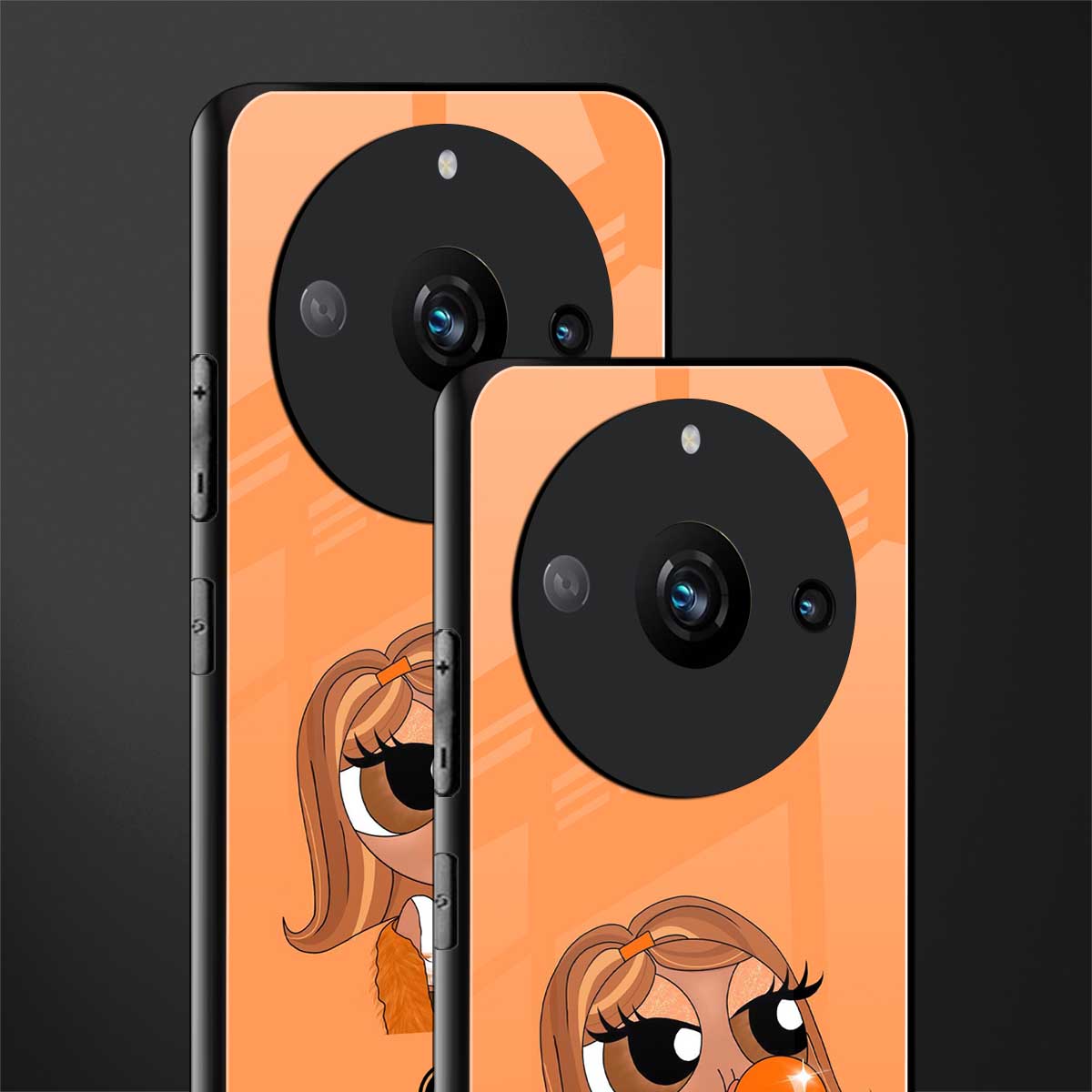 orange tote powerpuff girl back phone cover | glass case for realme 11 pro 5g