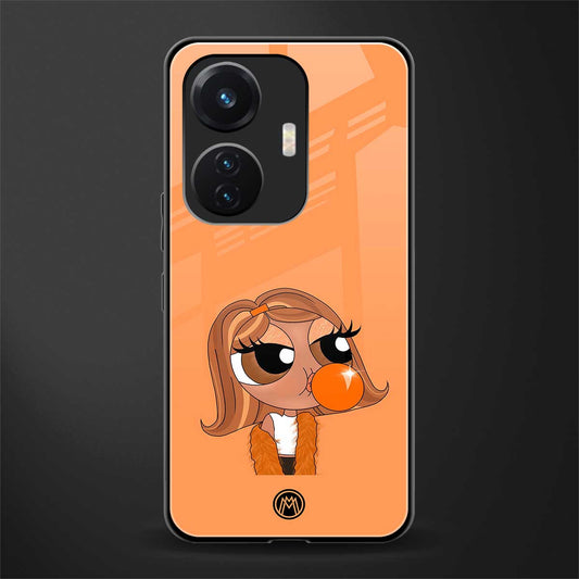 orange tote powerpuff girl back phone cover | glass case for vivo t1 44w 4g
