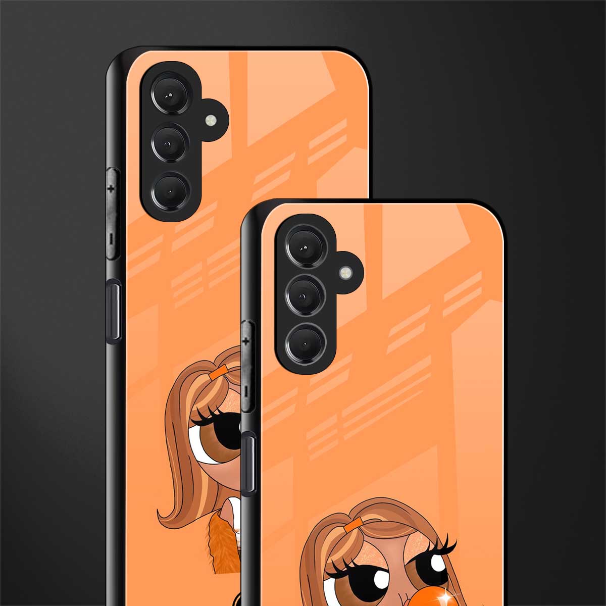 orange tote powerpuff girl back phone cover | glass case for samsun galaxy a24 4g