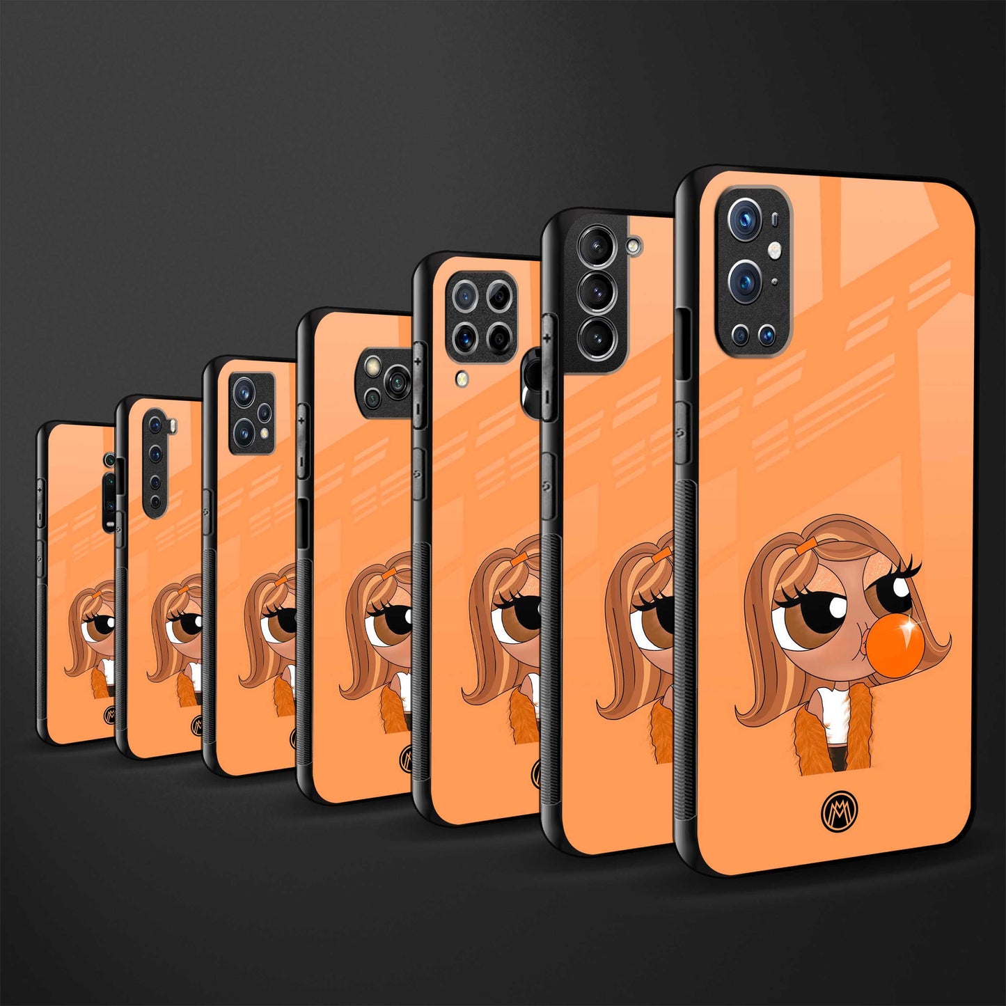 orange tote powerpuff girl back phone cover | glass case for vivo v25-5g