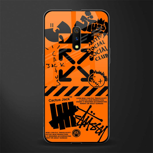 orange travis scott x anti social social club glass case for oppo k3 image