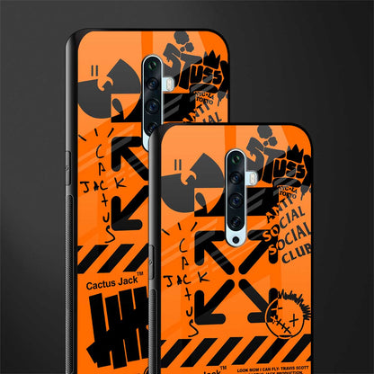 orange travis scott x anti social social club glass case for oppo reno 2z image-2