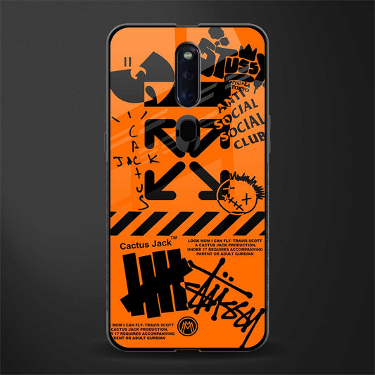 orange travis scott x anti social social club glass case for oppo f11 pro image