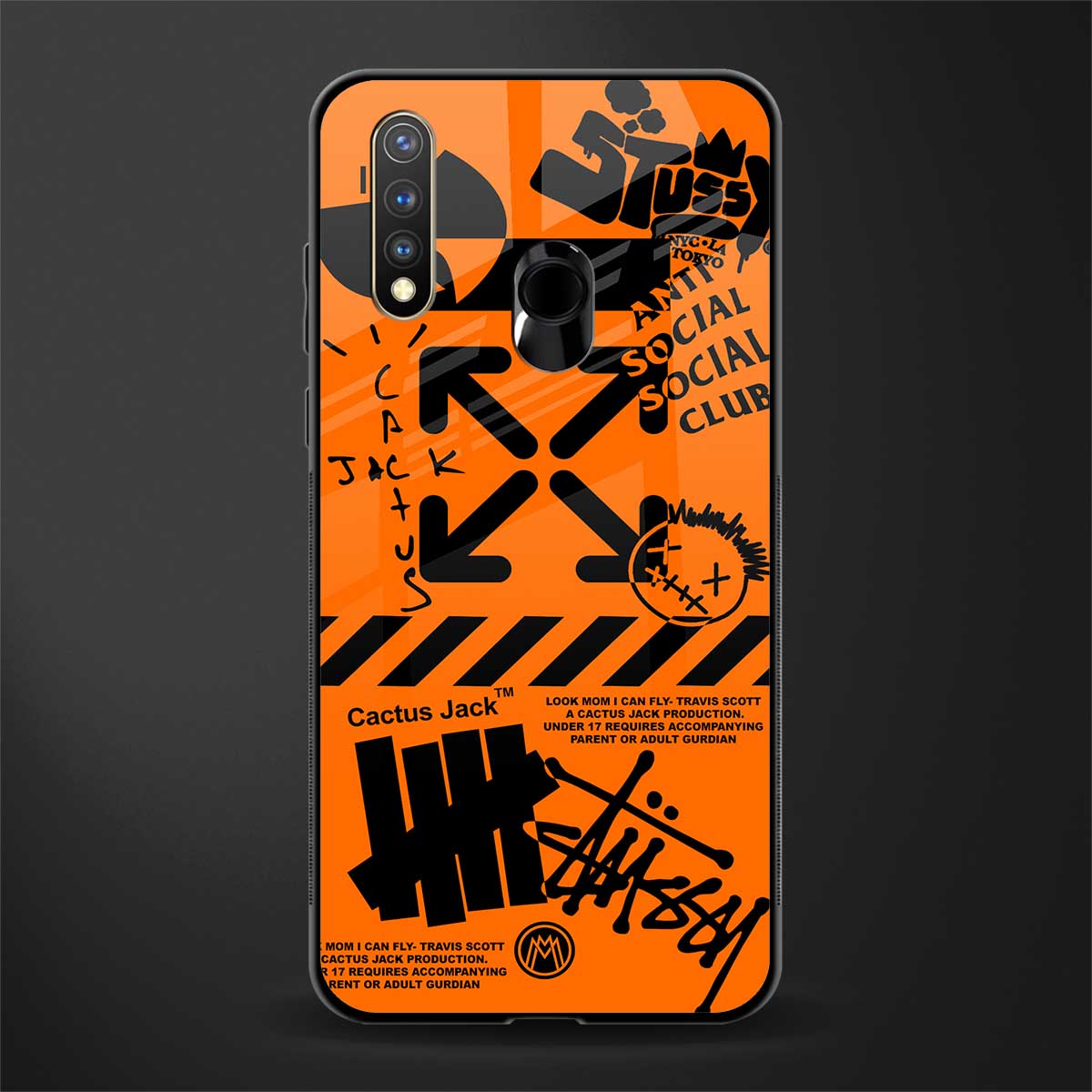 orange travis scott x anti social social club glass case for vivo u20 image