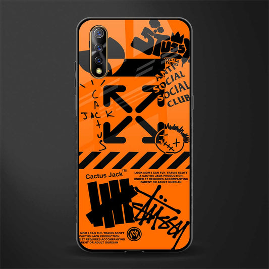 orange travis scott x anti social social club glass case for vivo z1x image