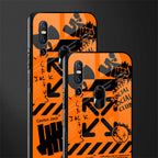 orange travis scott x anti social social club glass case for vivo v15 image-2