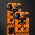 orange travis scott x anti social social club glass case for samsung galaxy m31 prime edition image-2