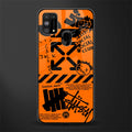 orange travis scott x anti social social club glass case for samsung galaxy m31 image