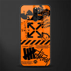 orange travis scott x anti social social club glass case for redmi 8 image