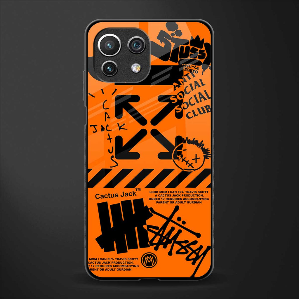 orange travis scott x anti social social club glass case for mi 11 lite image