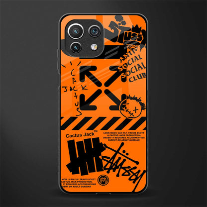 orange travis scott x anti social social club glass case for mi 11 lite image