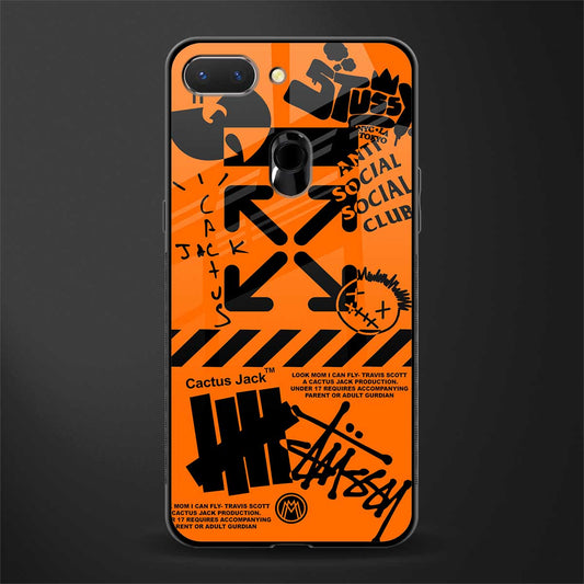 orange travis scott x anti social social club glass case for oppo a5 image