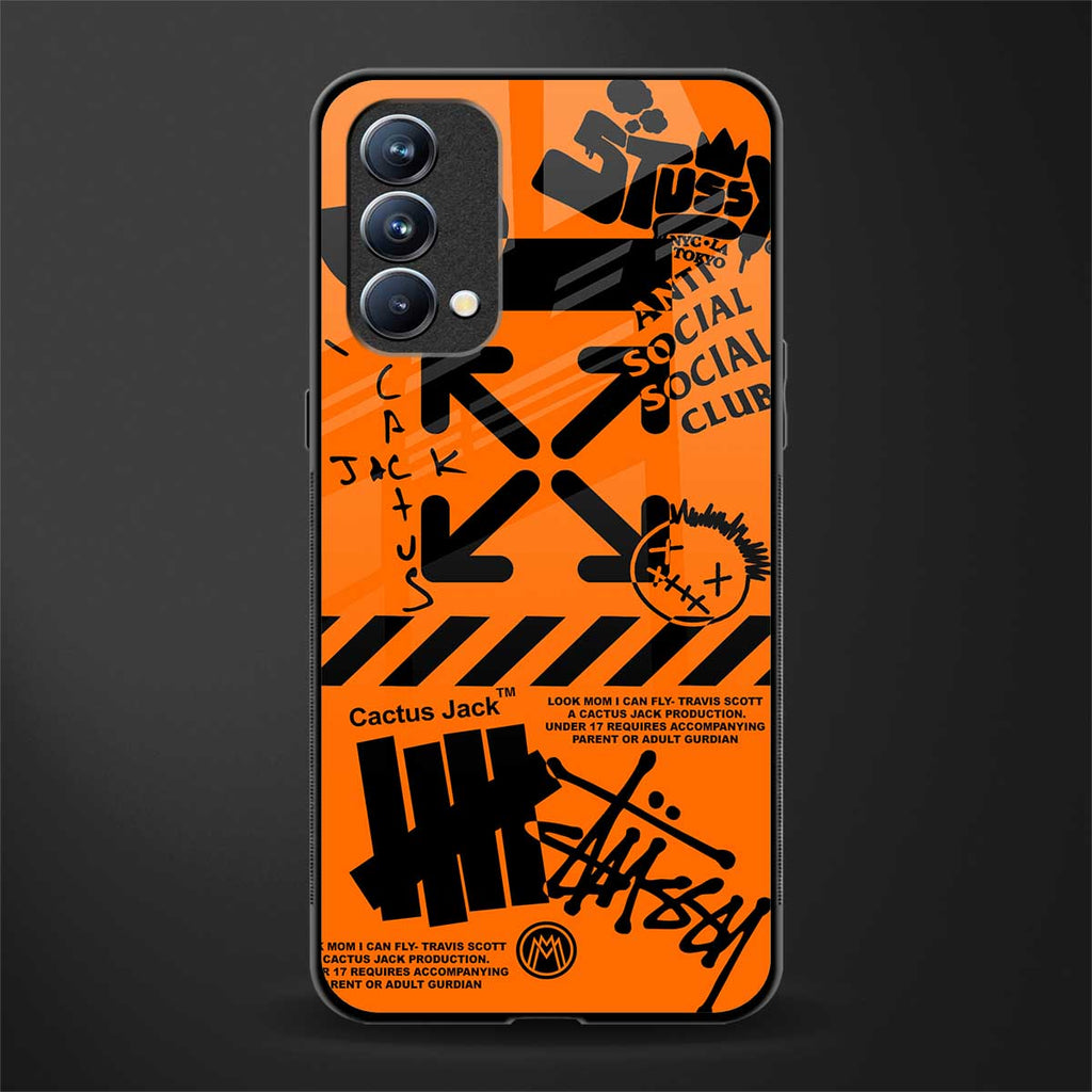 orange travis scott x anti social social club glass case for oppo f19 image