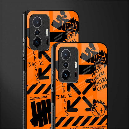 orange travis scott x anti social social club glass case for mi 11t pro 5g image-2