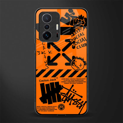 orange travis scott x anti social social club glass case for mi 11t pro 5g image