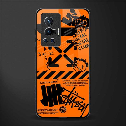 orange travis scott x anti social social club glass case for vivo x70 pro image