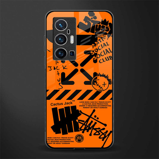 orange travis scott x anti social social club glass case for vivo x70 pro plus image