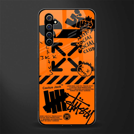 orange travis scott x anti social social club glass case for realme x50 pro image