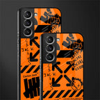 orange travis scott x anti social social club glass case for samsung galaxy s21 plus image-2