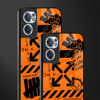 orange travis scott x anti social social club glass case for oneplus nord ce 2 5g image-2