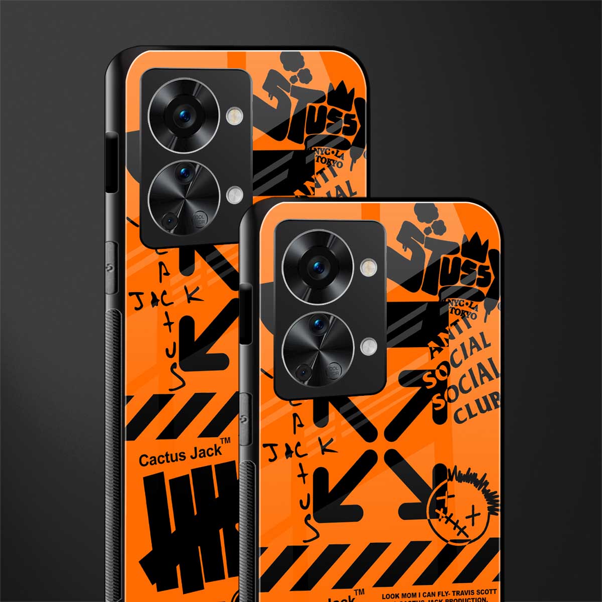 orange travis scott x anti social social club glass case for phone case | glass case for oneplus nord 2t 5g