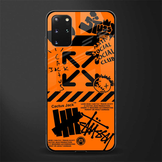 orange travis scott x anti social social club glass case for samsung galaxy s20 plus image