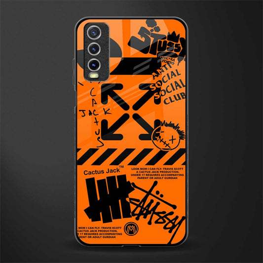 orange travis scott x anti social social club glass case for vivo y12s image