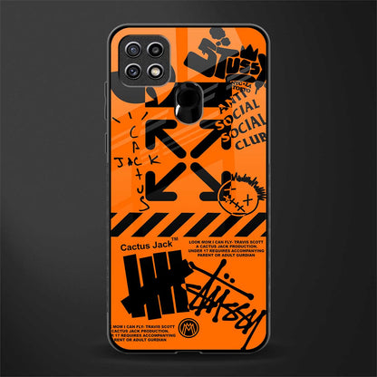 orange travis scott x anti social social club glass case for oppo a15s image