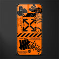 orange travis scott x anti social social club glass case for redmi 9i image