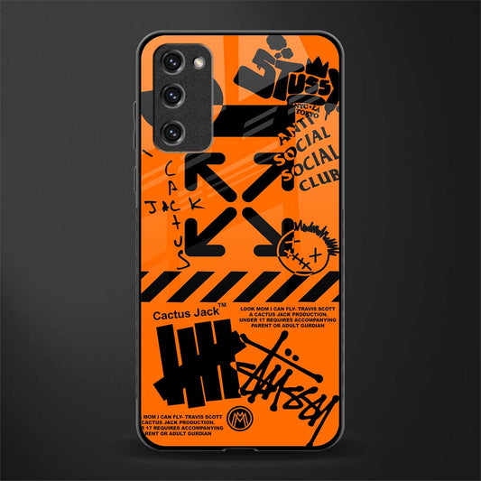 orange travis scott x anti social social club glass case for samsung galaxy s20 fe image