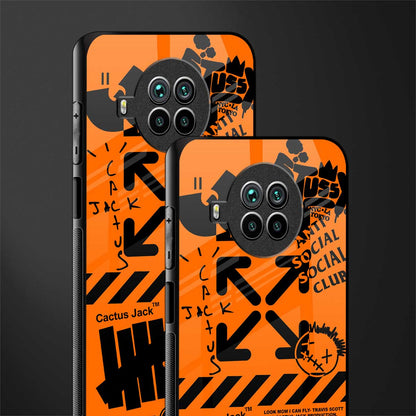 orange travis scott x anti social social club glass case for mi 10i image-2