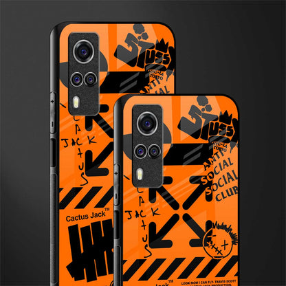 orange travis scott x anti social social club glass case for vivo y51 image-2
