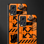 orange travis scott x anti social social club glass case for vivo v20 pro image-2