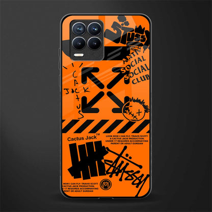 orange travis scott x anti social social club glass case for realme 8 4g image