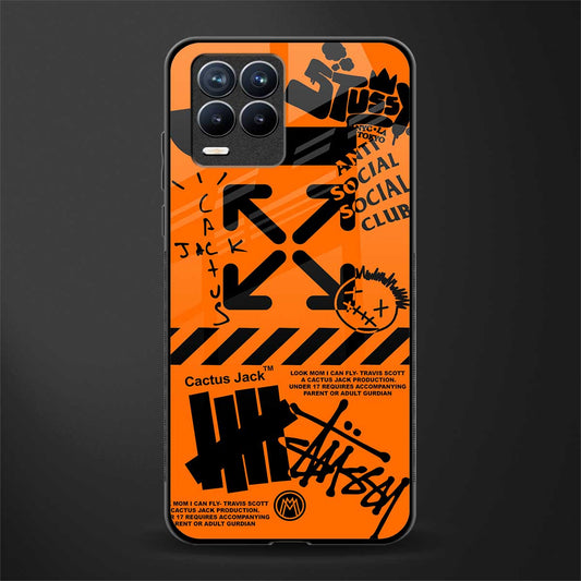 orange travis scott x anti social social club glass case for realme 8 4g image