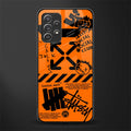 orange travis scott x anti social social club glass case for samsung galaxy a72 image