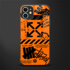 orange travis scott x anti social social club glass case for iphone 12 image