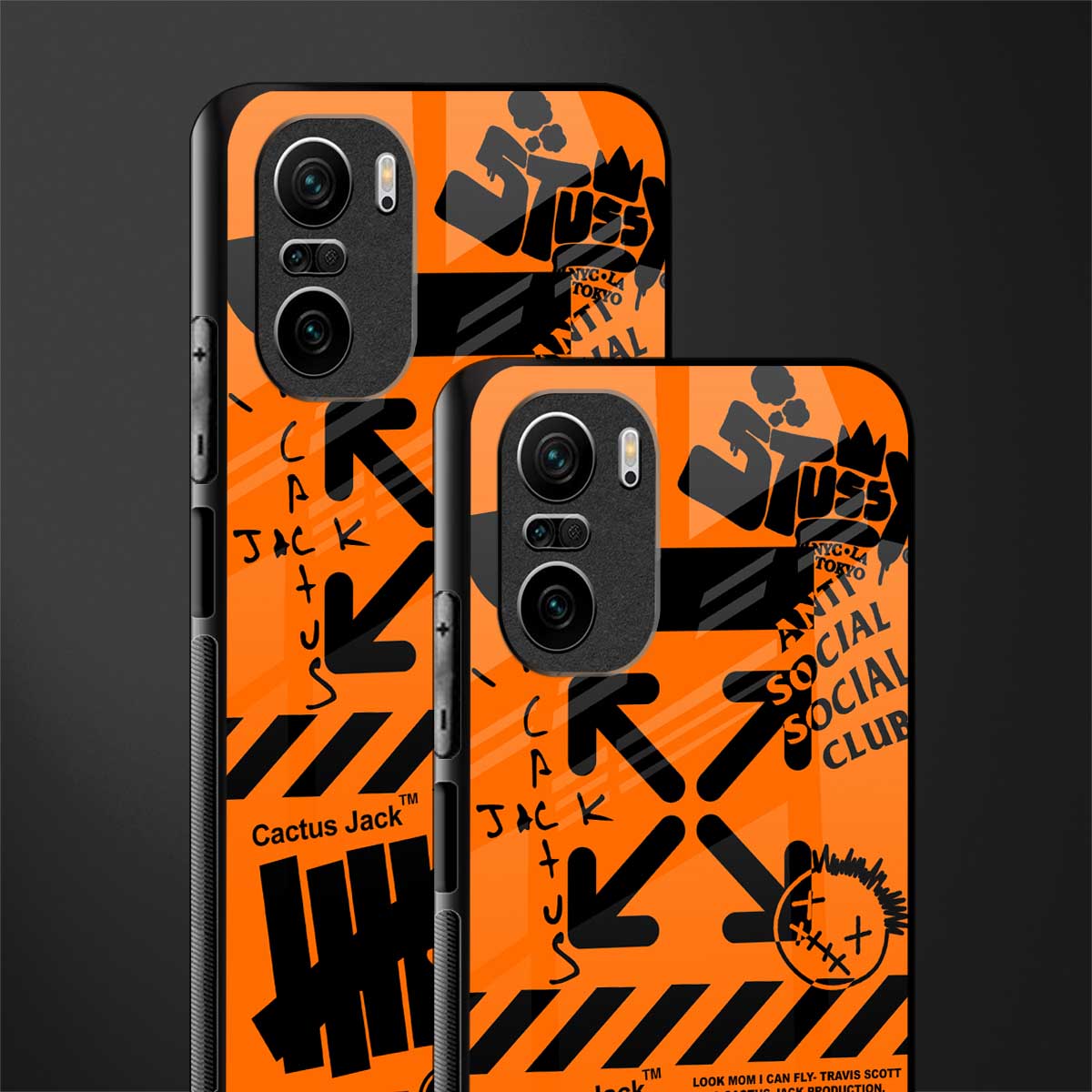 orange travis scott x anti social social club glass case for mi 11x 5g image-2