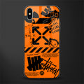 orange travis scott x anti social social club glass case for iphone xs max image