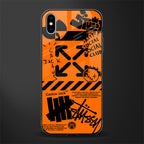 orange travis scott x anti social social club glass case for iphone xs max image