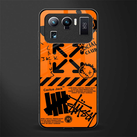 orange travis scott x anti social social club glass case for mi 11 ultra 5g image