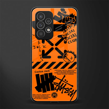 orange travis scott x anti social social club back phone cover | glass case for samsung galaxy a53 5g
