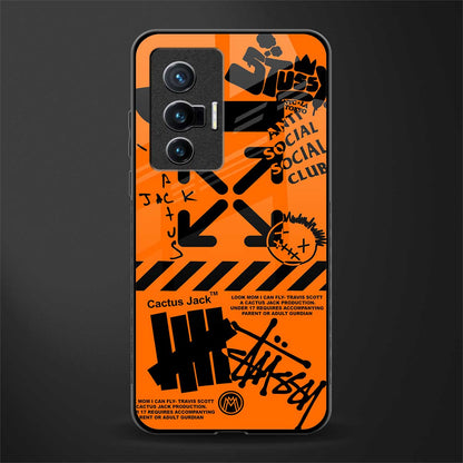 orange travis scott x anti social social club glass case for vivo x70 image