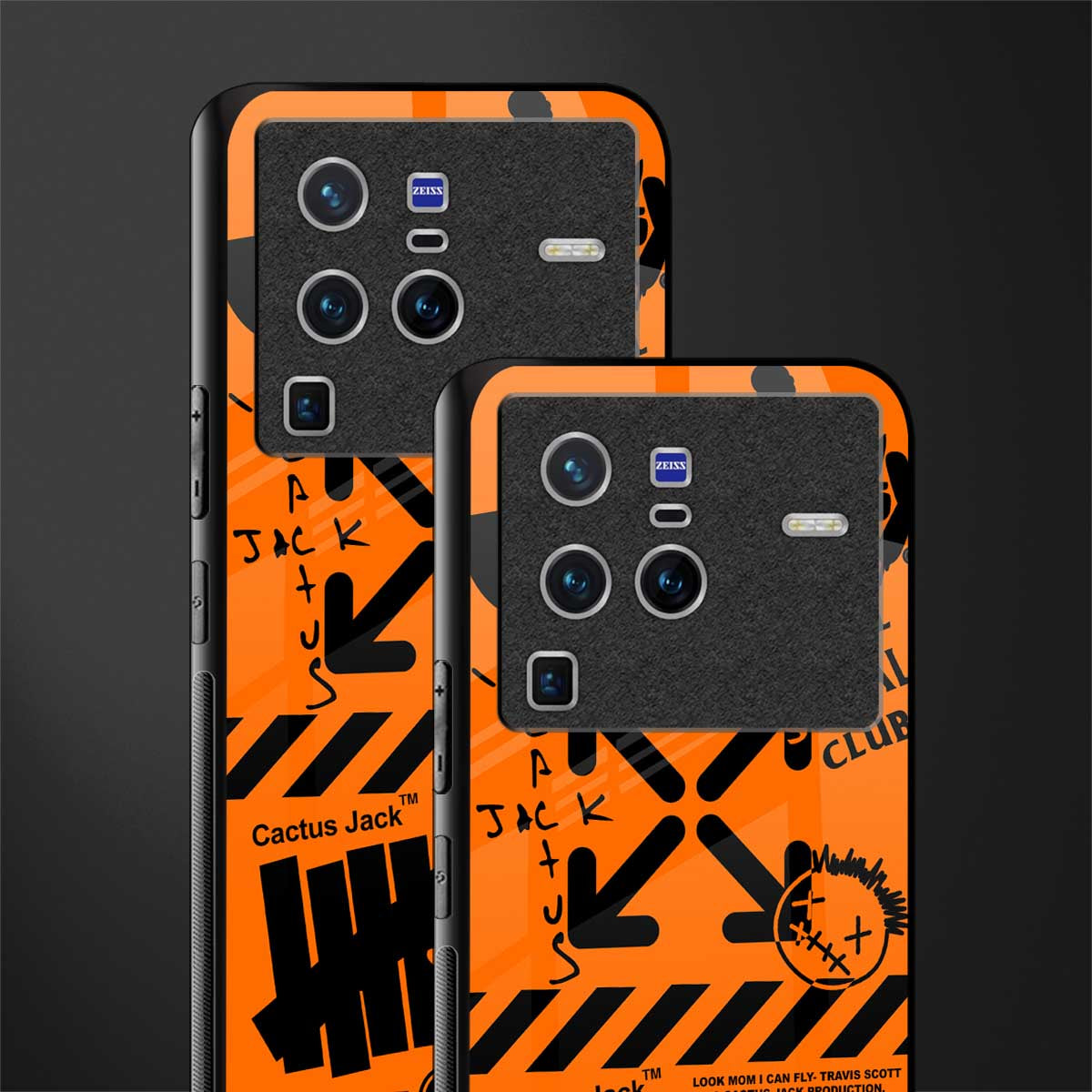 orange travis scott x anti social social club glass case for vivo x80 pro 5g image-2